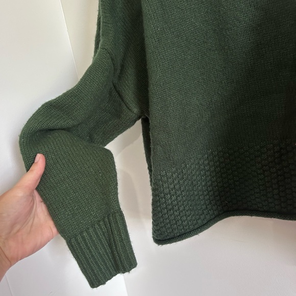 Madewell Corsica Stitch Mix Green Turtleneck Sweater Size Medium - Picture 3 of 6